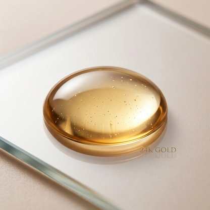 SknMaxxing facial serum with 24K gold beads highlighting the ordinary multi-peptide serum for hair density